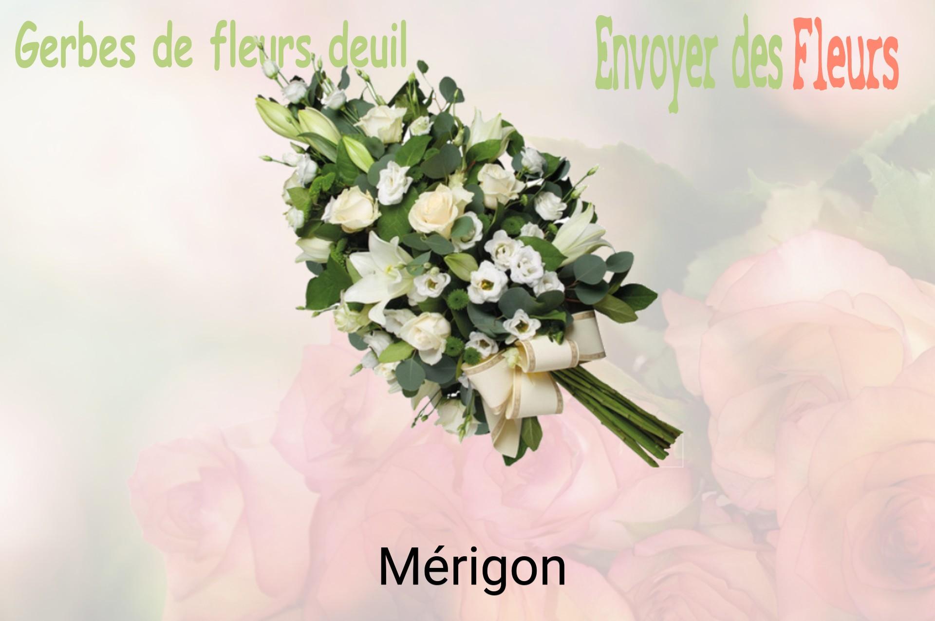 Gerbe de fleurs de deuil livrée à Mérigon